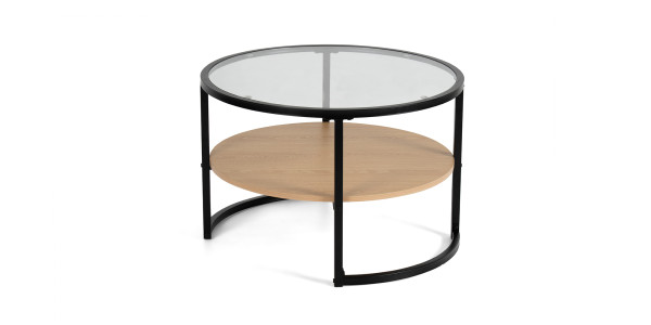 Stolek VITREA natural-sklo