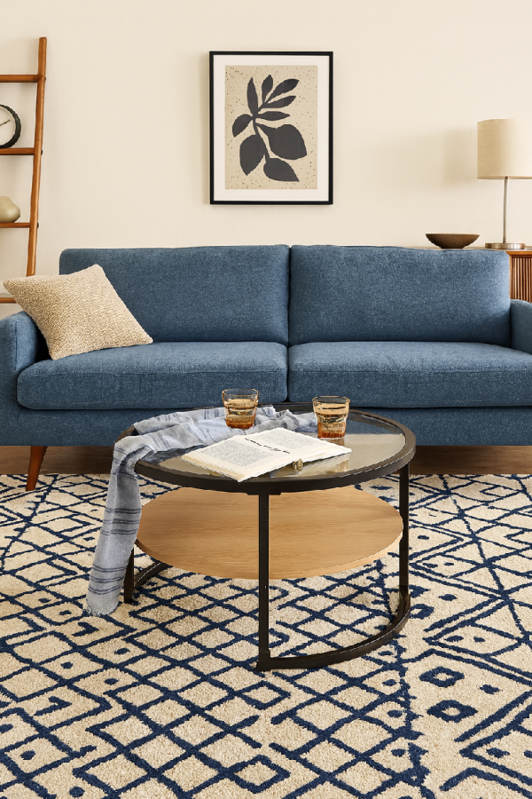 Stolek VITREA natural-sklo