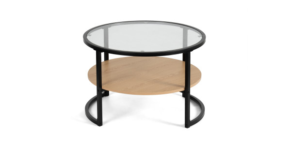 Stolek VITREA natural-sklo