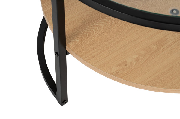 Stolek VITREA natural-sklo