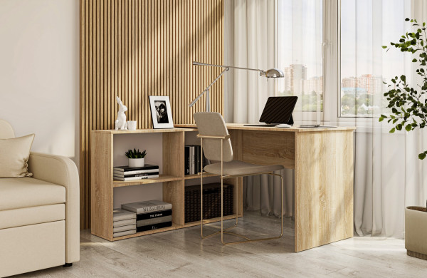 Pracovní stůl rohový CORONIL dub sonoma
