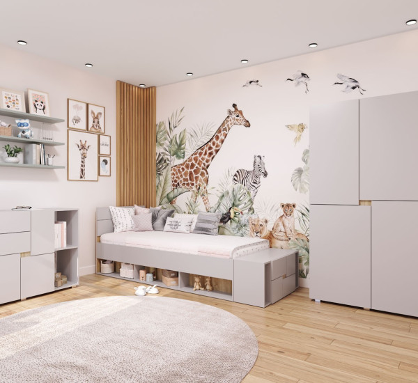 MARON sestava do dětského pokoje, kašmír/dub Sonoma