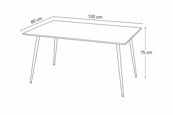 Jídelní stůl Scandinavia 120 + 4ks jídelní židle Marie žlutá