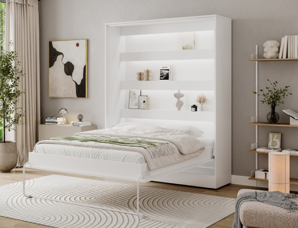 Devesto Vertical Wall Bed 160 White LED