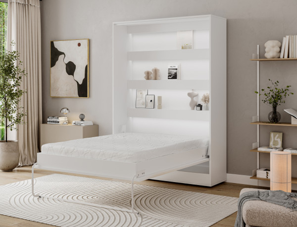 Devesto Vertical Wall Bed 140 White LED