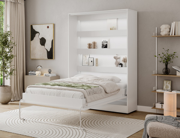 Devesto Vertical Wall Bed 140 White LED