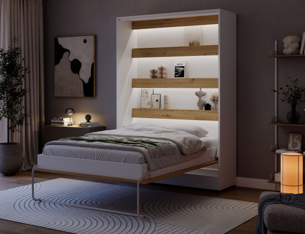 Devesto Vertical Wall Bed 140 Artisan Eiche LED