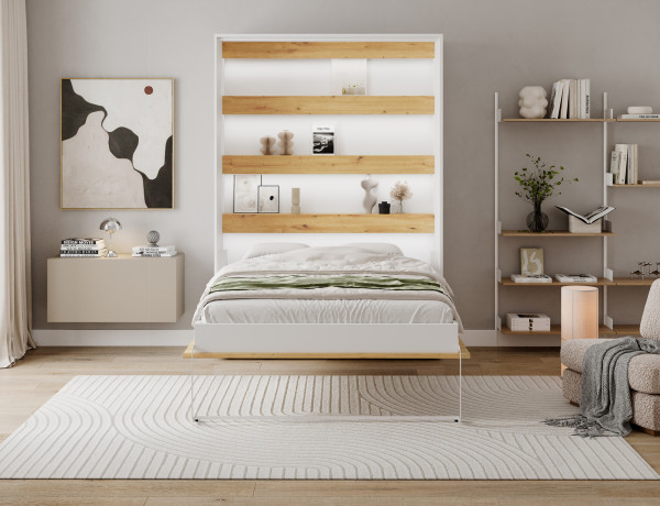 Devesto Vertical Wall Bed 140 Artisan Eiche LED