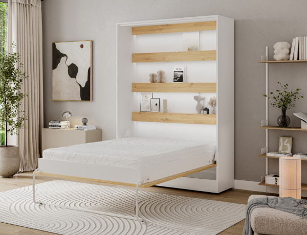 Devesto Vertical Wall Bed 140 Artisan Eiche LED