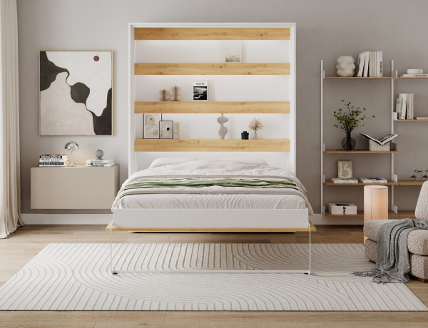 Devesto Vertical Wall Bed 160 Artisan Eiche LED