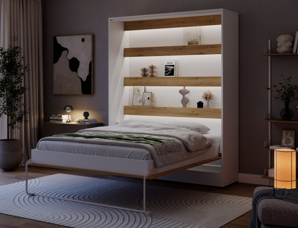 Devesto Vertical Wall Bed 160 Artisan Eiche LED