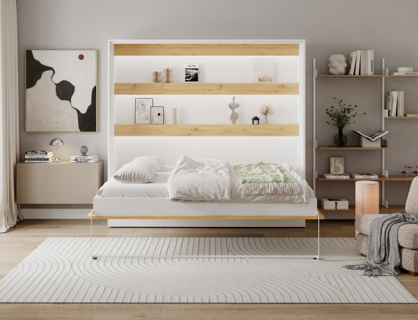 Devesto Horizontal Wall Bed 160 Artisan Eiche LED