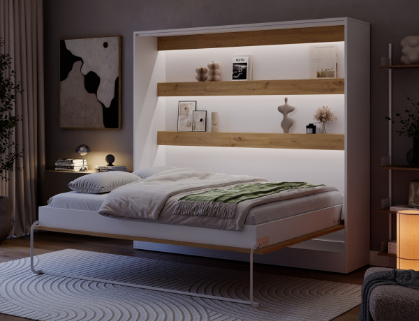 Devesto Horizontal Wall Bed 160 Artisan Eiche LED