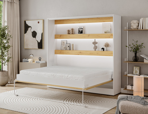 Devesto Horizontal Wall Bed 160 Artisan Eiche LED