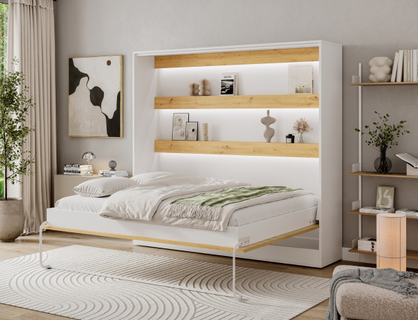 Devesto Horizontal Wall Bed 160 Artisan Eiche LED