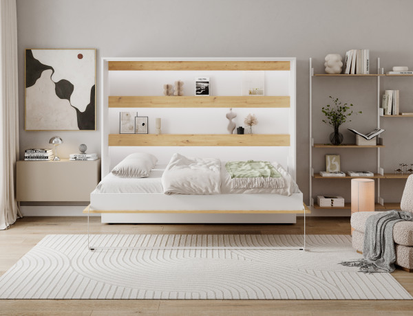 Devesto Horizontal Wall Bed 140 Artisan Eiche LED
