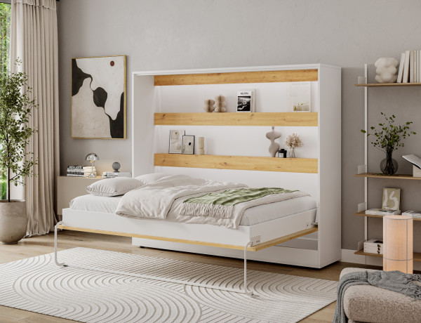 Devesto Horizontal Wall Bed 140 Artisan Eiche LED