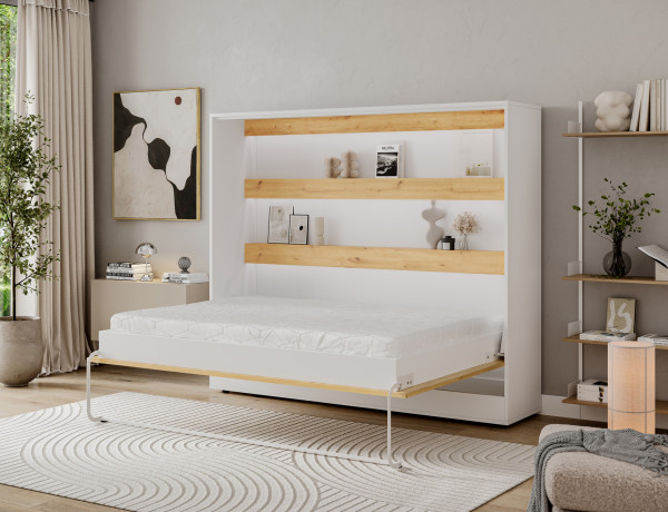 Devesto Horizontal Wall Bed 140 Artisan Eiche LED