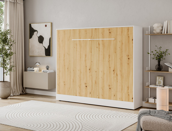 Devesto Horizontal Wall Bed 140 Artisan Eiche LED