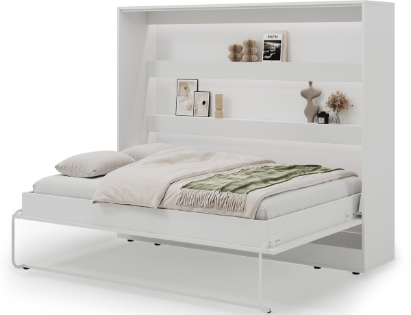 Devesto Horizontal Wall Bed 140 White LED