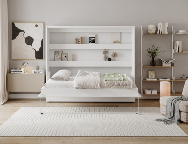 Devesto Horizontal Wall Bed 140 White