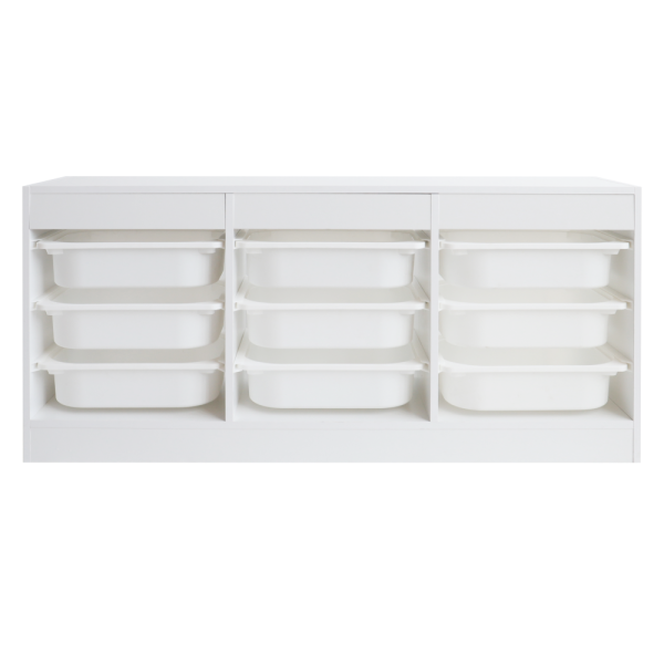 Organizér s úložnými boxy, bílá, TRIMAL NEW