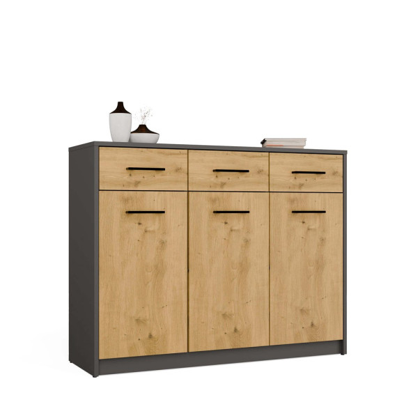 Komoda Sidon antracit/dub artisan